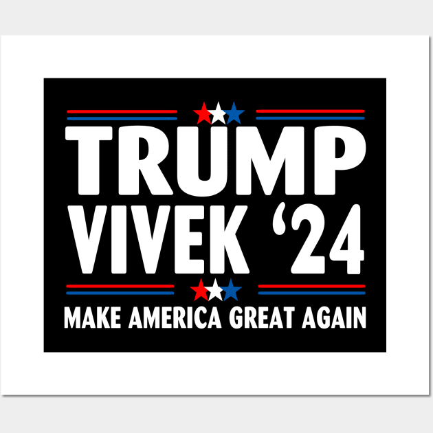 Donald Trump Vivek Ramaswamy American Flag Wall Art by Spit in my face PODCAST